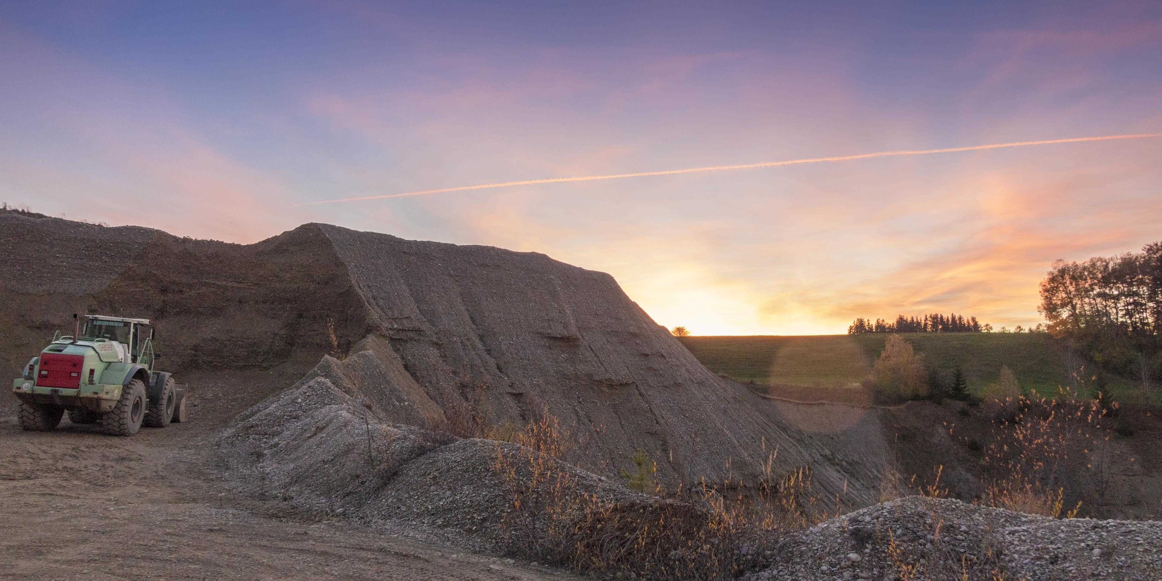 3D Drohnen Vermessung Kiesgrube Geiger Sonnenuntergang [87654 Friesenried]
